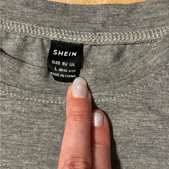 FUNNY Gray baby tee size large Country Roads Take me Home SHEIN brand 🩶2/10🩶 - Picture 4 of 5